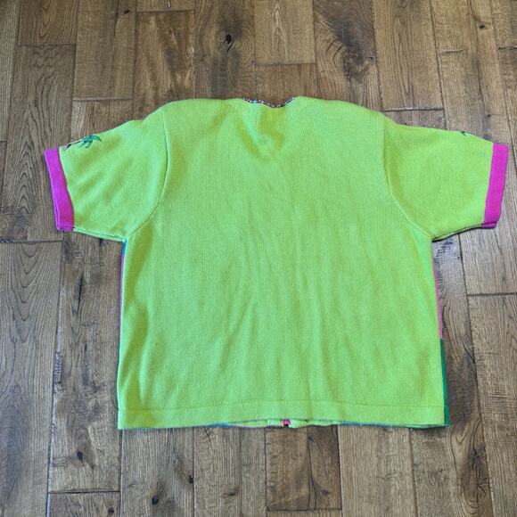 VTG The Collective Works of Berek 2 Pink Flamingo Sweater Silk Blend Tank Sz XL - Picture 6 of 8